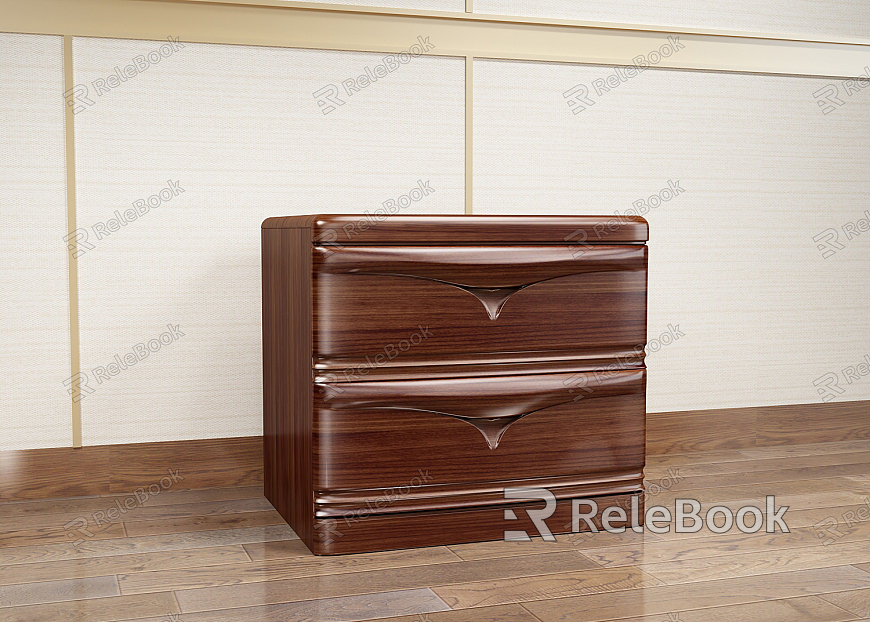 Modern Bedside Table Solid Wood Bedside Cabinet model