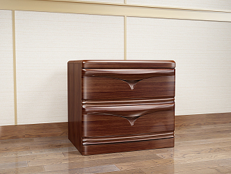 Modern Bedside Table Solid Wood Bedside Cabinet 3d model