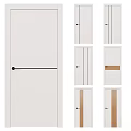 White Interior Doors With Black Handles And Vertical Horizontal Lines Design 3d model