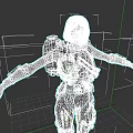 Futuristic Sci Fi Game Character With Blonde Hair NYPD Tech Suit And Backpack Equipment