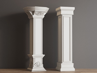 European-style carved column square column 3d model