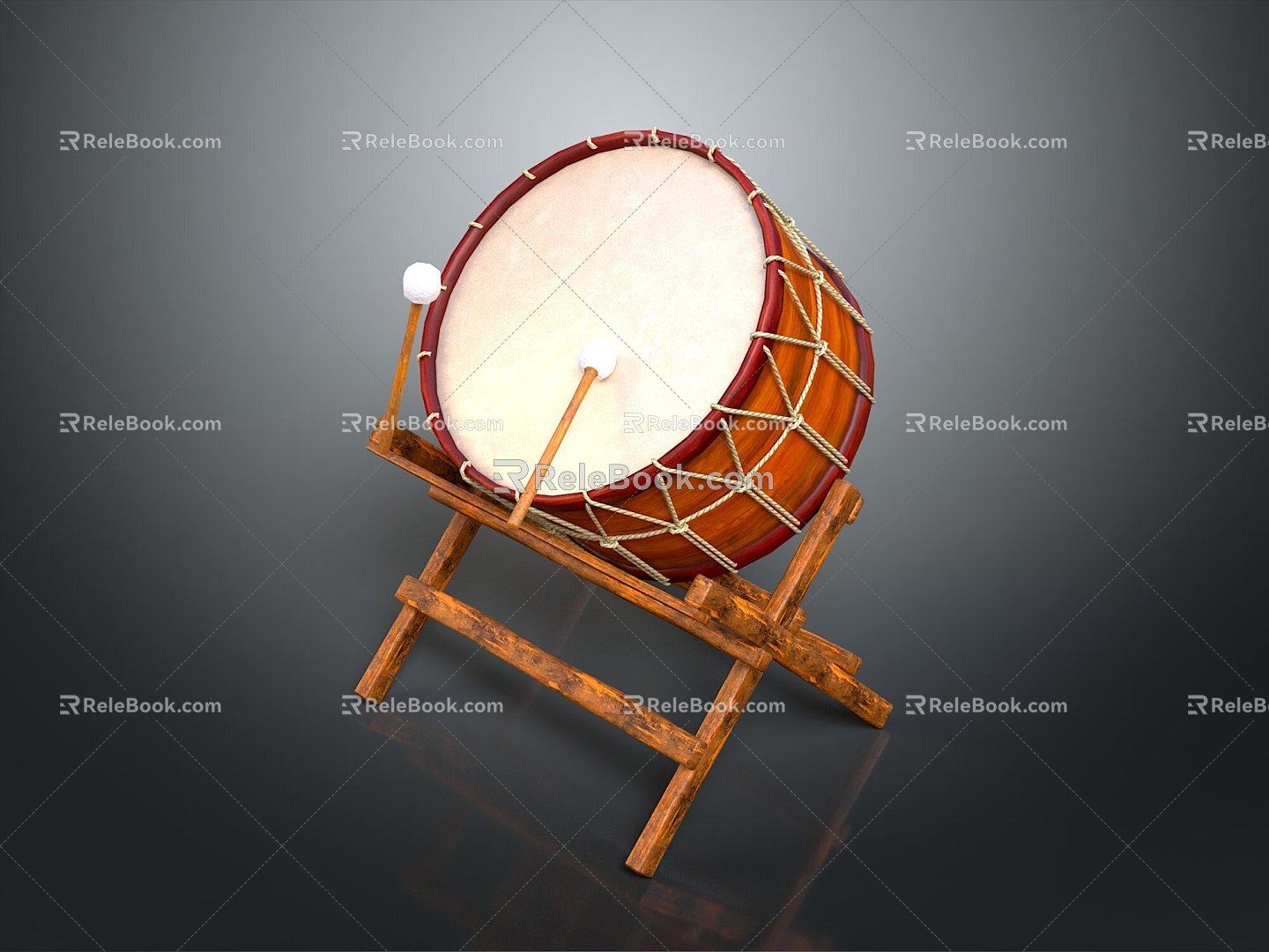 Big Drum Drumstick Drum Drum Drum Drum Percussion 3d model