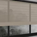 Elegant Roman Blinds On Window With Natural Trees View And Fabric Material Design