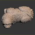 Traditional Stone Lion Sculpture With Intricate Carved Patterns And Textured Surface