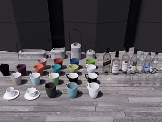 Modern Cup Ornaments 3d model