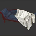 Blue Classic Sofa With Carved Wooden Legs Decorative Pillow And White Blanket