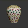 Decorative White Vase with Colorful Braided Pattern for Home Living Essentials