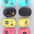 Colorful Retro Design Speakers With Compact Size And Control Knobs In Multiple Colors 3d model