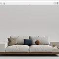 modern double sofa fabric double sofa 3d model