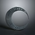 Stylish Gray Circular Modern Furniture With Intricate Woven Texture Design