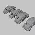 Collection Of Old Abandoned Cars With Rusty Bodies And Open Doors