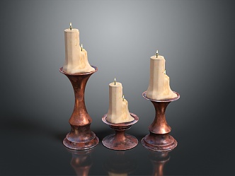 Candlestick Candle Copper Candlestick Classical Candlestick 3d model