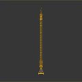Yellow Tower Crane With Extended Boom And Stable Base For Construction Projects 3d model