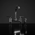 Modern Kitchen Faucet with Pull Down Sprayer and Polished Chrome Finish Design 3d model