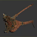 Colorful Ancient Egyptian Decorative Mask With Intricate Turquoise Orange Patterns And Straps