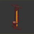 Floor Bike Pump With Yellow And Black Design Pressure Gauge Base