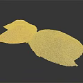 Two Irregular Shaped Textured Material Samples in Brown and Gray Colors on Dark Background Surface