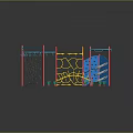 Colorful Kids Playground Climbing Structure With Net Panels And Sand Area