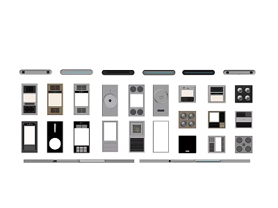 Diverse Switch Panel Designs Featuring Various Shapes And Control Functions 3d model