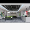 Modern Billiard Room With Multiple Pool Tables Hanging Lights And Bar Counter 3d model