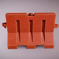 Red Concrete Traffic Barrier With Holes And Side Handles For Construction Areas
