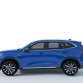 Blue SUV Car With Sleek Body Modern Design LED Headlights And Alloy Wheels