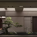 Chinese Style Interior Design With Wooden Grilles Circular Window Bookshelves And Tables Chairs
