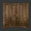 Rustic Wooden Cube Box With Plank Construction And Natural Wood Grain