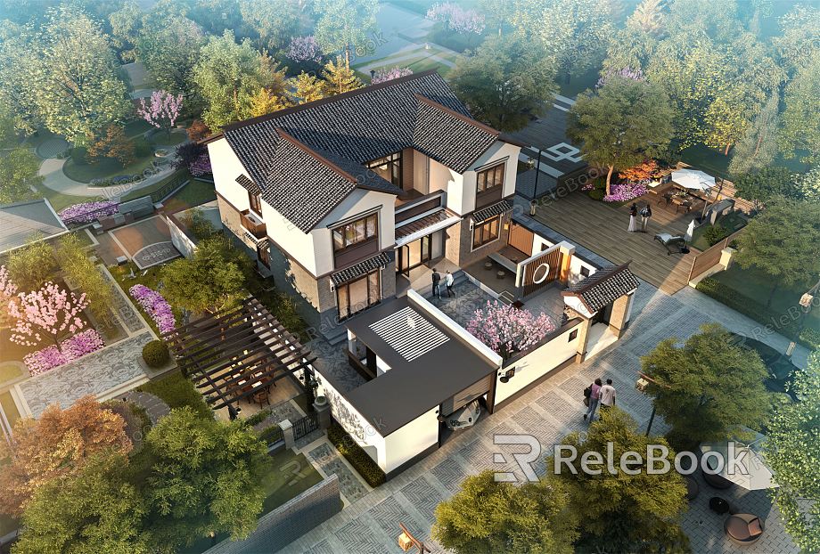 New Chinese style single-family villa model