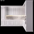 Modern White Kitchen Interior Design With Cabinets Marble Countertop Sink And Stove