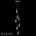 Modern Minimalist Silver Teardrop Chandelier With Multiple Hanging Pendants Design
