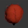 Realistic Human Head Model With Vibrant Orange Hair And Natural Texture