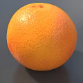Fresh Ripe Grapefruit With Bright Orange Smooth Textured Skin On Gray Background