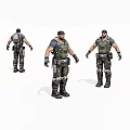 Military Style Game Character In Tactical Combat Outfit With Multiple Angles