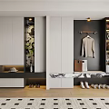 Modern Shoe Cabinet Interior Design With Storage Compartments Clothing Hanger And Shoe