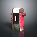Red And Green Cylindrical Household Storage Container With Transparent Window And Small Buttons