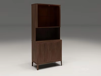 Modern Wooden Sideboard With Shelf And Cabinet Storage For Dining Room Furniture 3d model