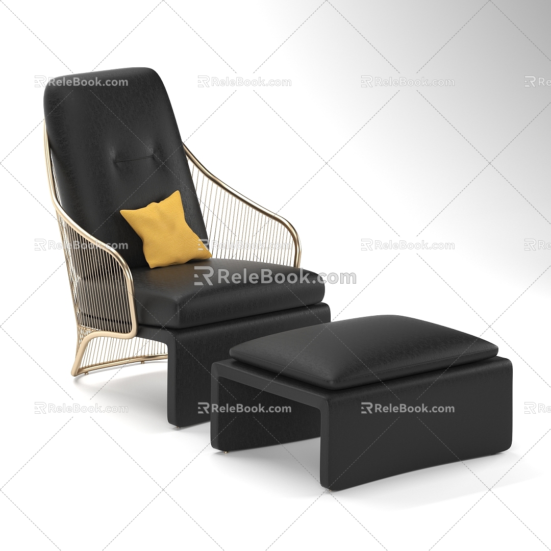 Seat leisure chair single chair recliner 3d model