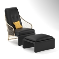 Seat leisure chair single chair recliner 3d model