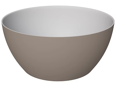 Modern Bowl Shaped Taupe Washbasin With White Interior And Minimalist Design 3d model