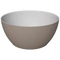 Modern Bowl Shaped Taupe Washbasin With White Interior And Minimalist Design