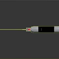 Modern Weapon Featuring Red Component Silver Body And Black Label Warning Sign