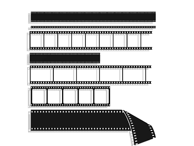 Vintage Film Strips Themed Decorative Ornament Set for Home Decor 3d model