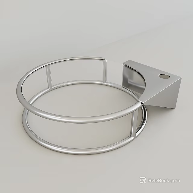 Modern Round Metal Coffee Table With Circular Frame And Stable Base 3d model 