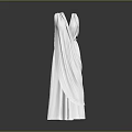 Elegant White Long Dress With Flowing Fabric And Drape Design