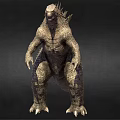 Giant Reptilian Monster Character with Spiked Back Sharp Claws and Scaly Skin