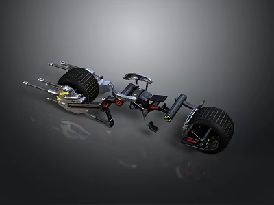 Mechanical Structure With Extendable Metal Arms Heavy Duty Wheels And Frame Components 3d model