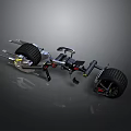 Mechanical Structure With Extendable Metal Arms Heavy Duty Wheels And Frame Components 3d model