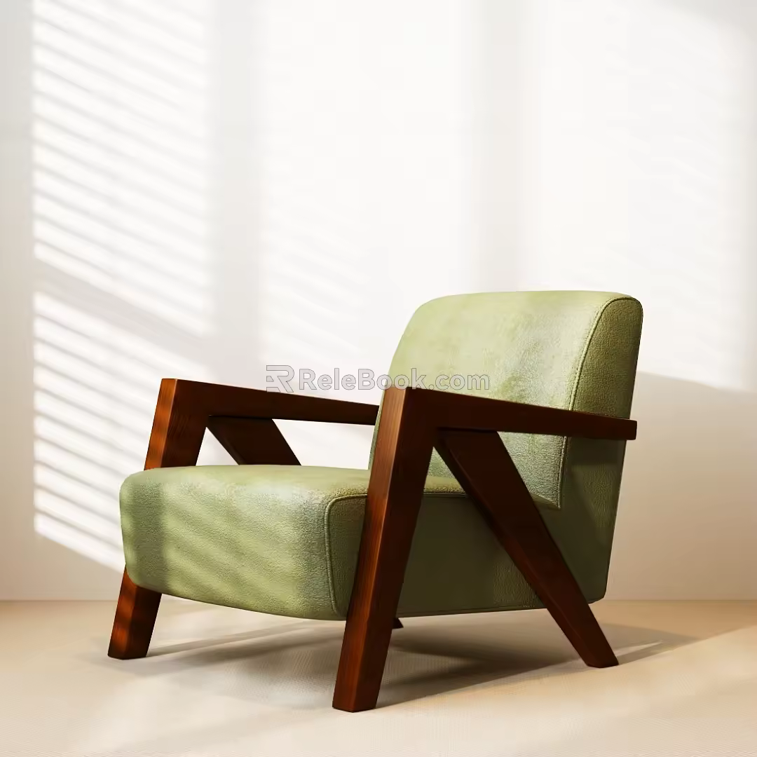 Modern Middle Ancient Casual Sofa Middle Style Single Sofa Modern Casual Sofa 3d model