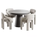 Soft Upholstered Modern Dining Table And Chairs Combination For Elegant Cozy Home Dining Space